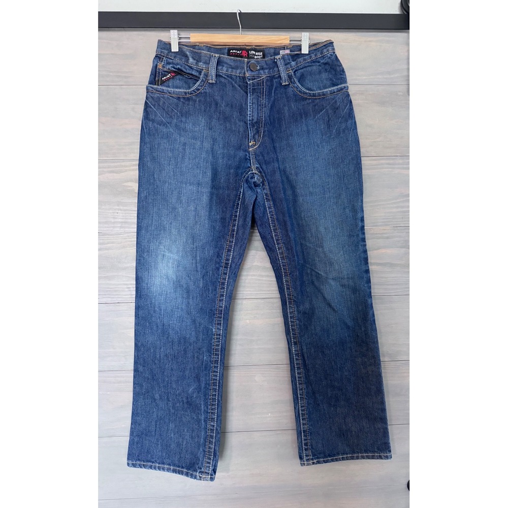 Ariat FR M4 Jeans Mens 34x32 Low Rise Bootcut Flame Resistant CAT 2 Blue Denim
